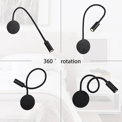 lampe de bureau flexible gys avec interrupteur et liseuse led