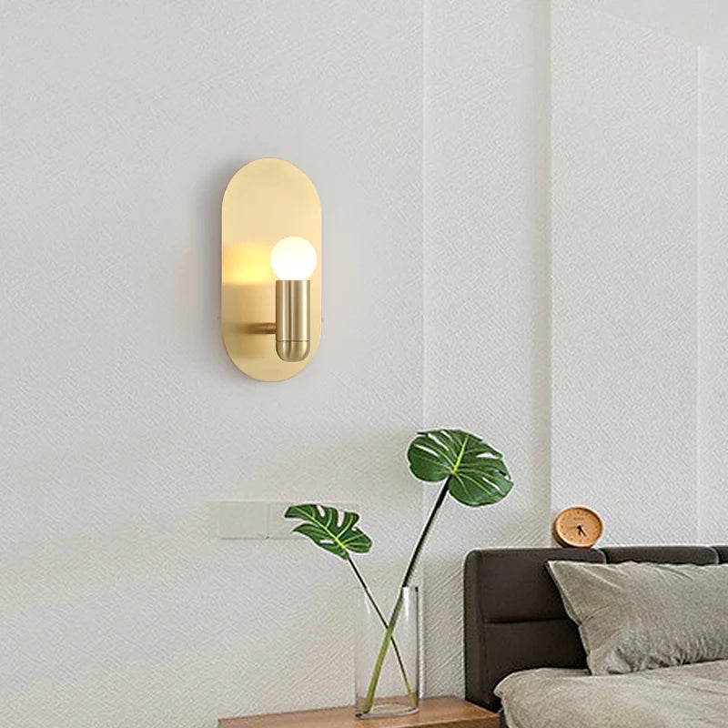 applique murale LED dorée ovale design - vue 7 sur 9