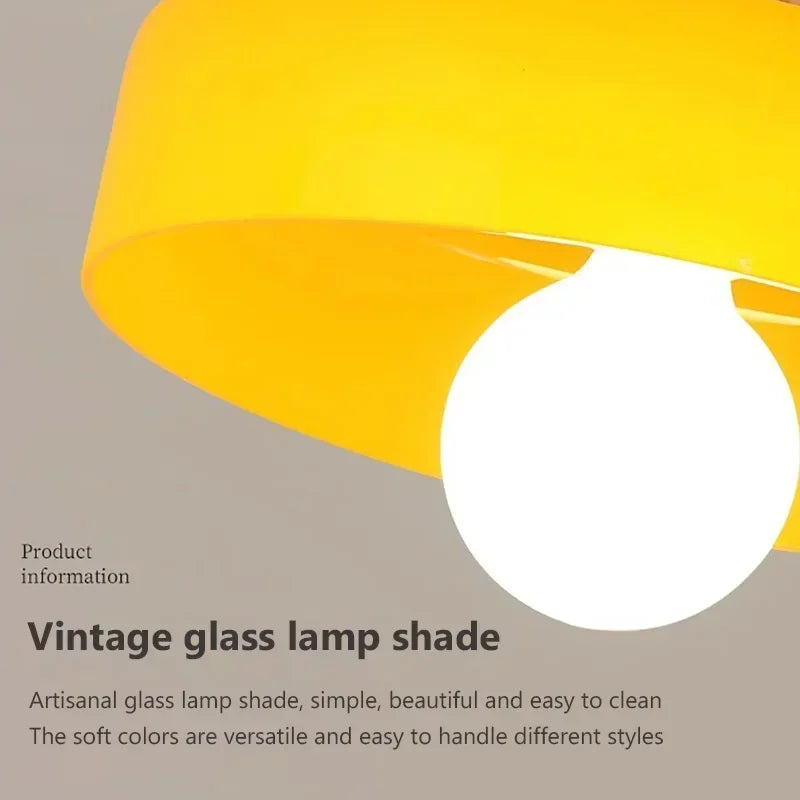 Plafonnier en verre médiéval en verre orange - vue 7 sur 10