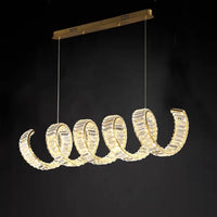 Lustre led spirale dorée au design moderne