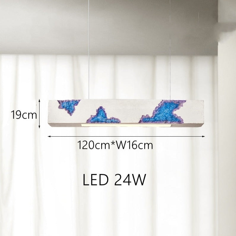 Lustre design longue rectangulaire avec touche coloré Hazel - vue 14 sur 15