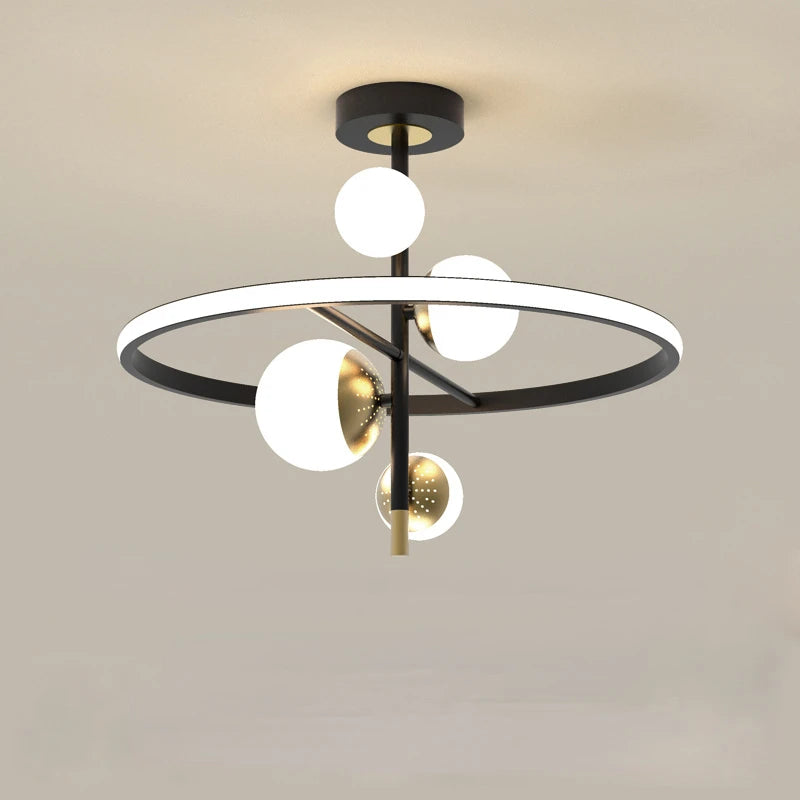 lustre nordique moderne à led simple boule pour éclairage intérieur - vue 7 sur 16