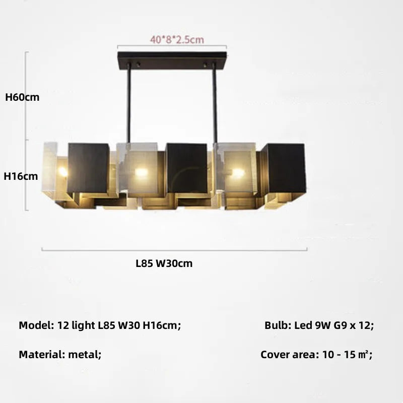 lustre moderne à LED pour décoration intérieure élégante