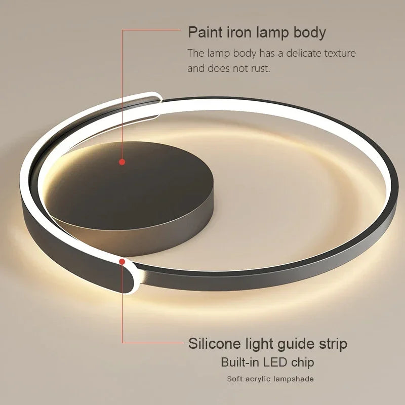 Plafonnier Led circulaire minimaliste moderne - vue 7 sur 10