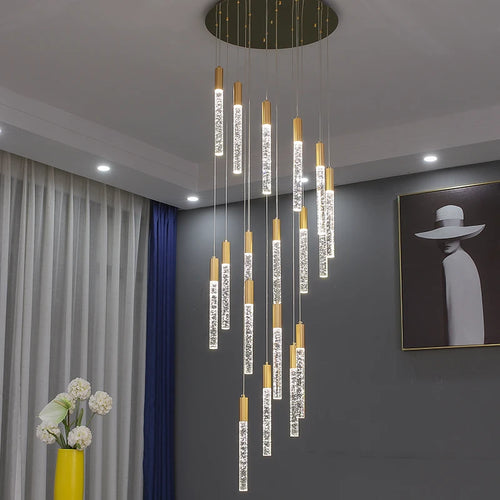 Lustre en cristal design cylindrique