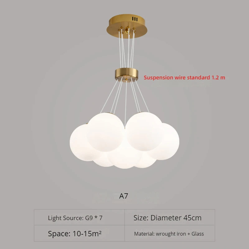 lustre nordique planète lune design bulle led décoration maison