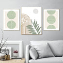 décoration murale abstraite avec feuilles géométriques boho moderne