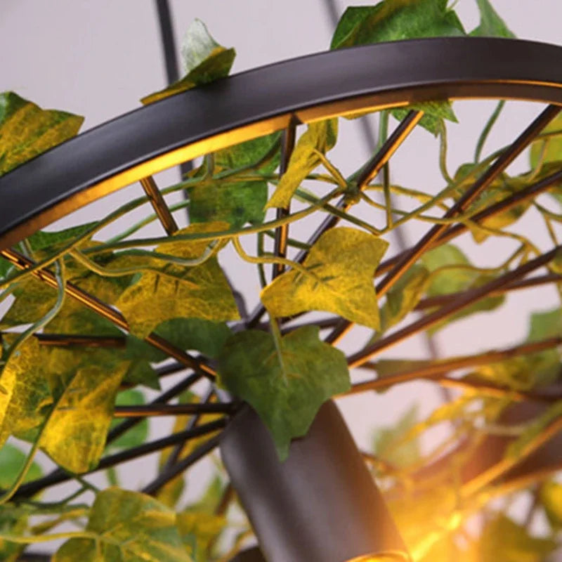 lustre à roues en fleurs de cerisier à têtes multiples pour espaces commerciaux - vue 5 sur 12