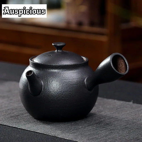 Théière japonaise céramique brute poignée latérale avec infuseur