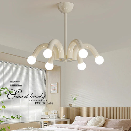 lustre romantique en métal avec conduite d'eau led pour intérieur