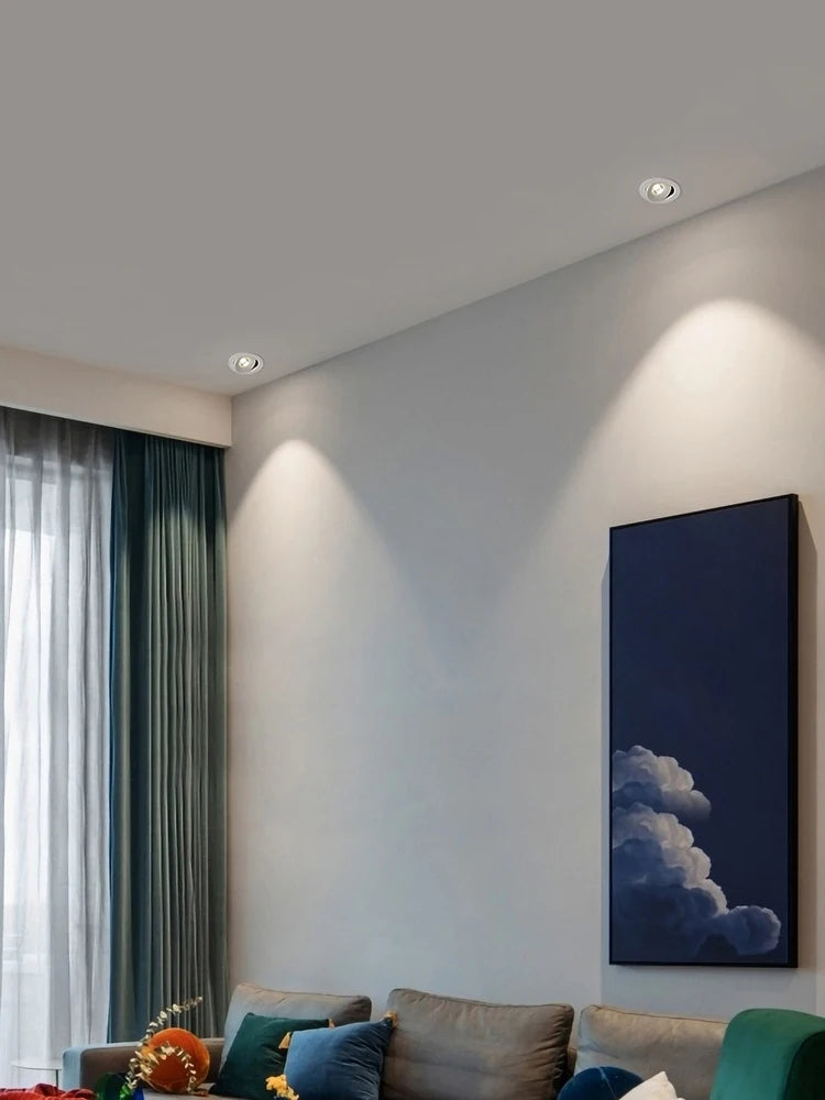 led spot encastré rond downlight cob plafonnier projecteurs ajustables - vue 5 sur 13