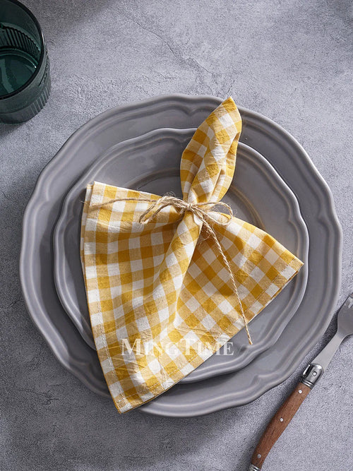 Serviette de table vichy coton style champetre 42cm