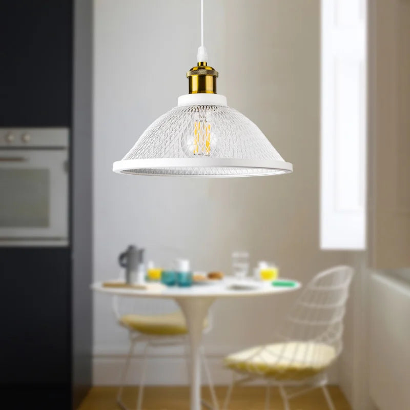 SANDYHA moderne créatif suspension rétro Style industriel grille lampes LED pour chambre chevet salle à manger décor lustres - vue 5 sur 10
