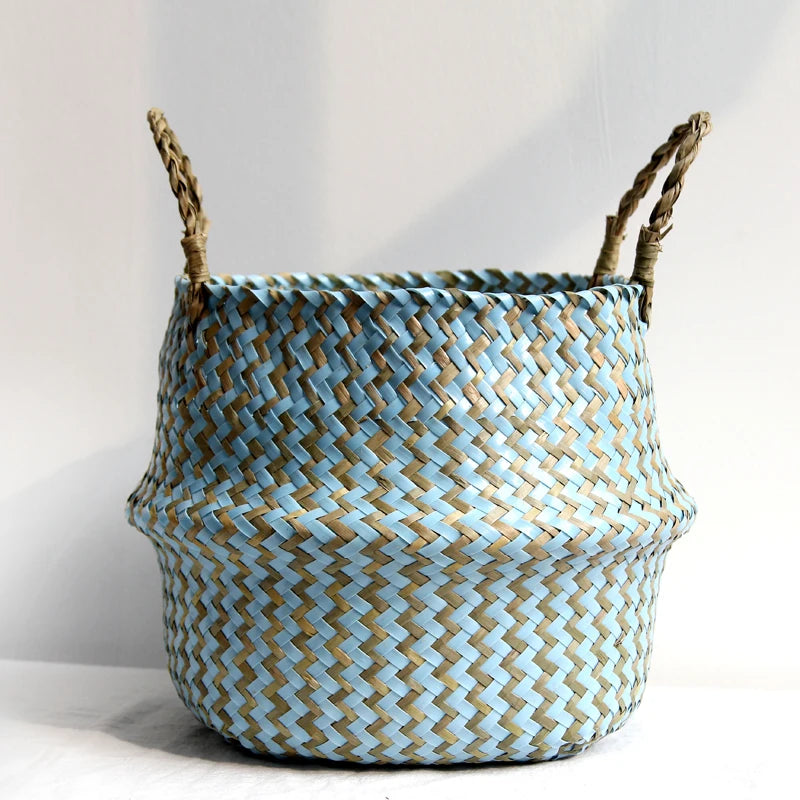 Paniers de rangement en osier boho décor pliables fait main