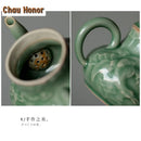 Theiere ceramique dragon phoenix relief filtre kung fu