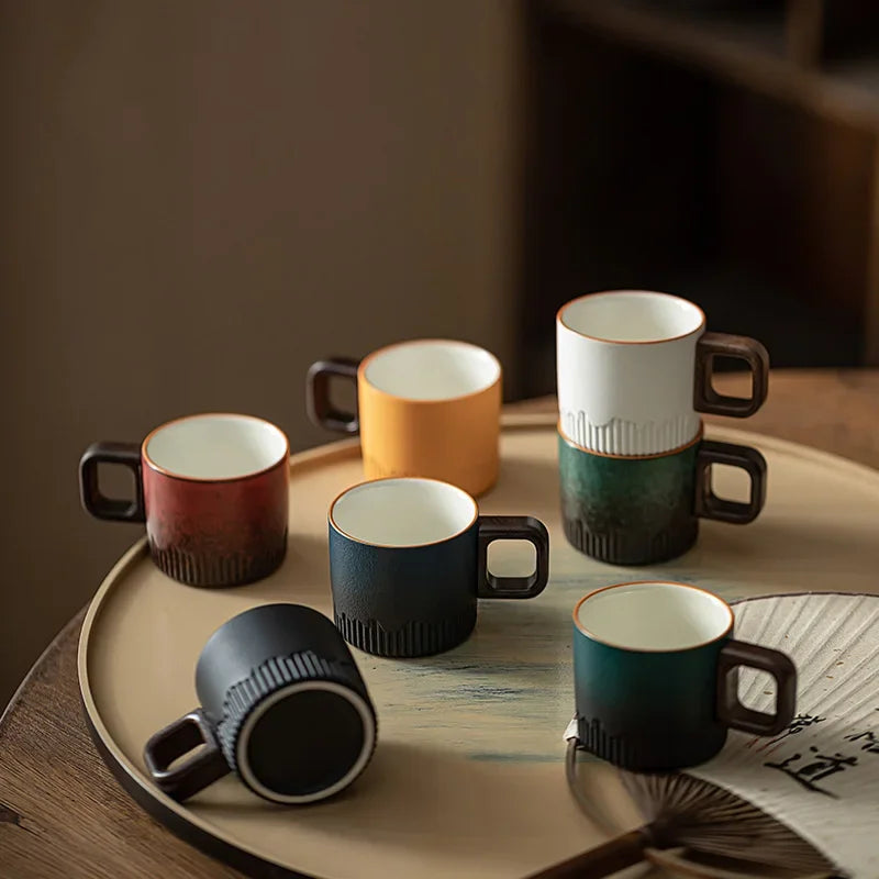 Tasse thé céramique dégradé mini anse style minimaliste