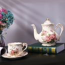theiere ceramique avec soucoupe style elegant tea time