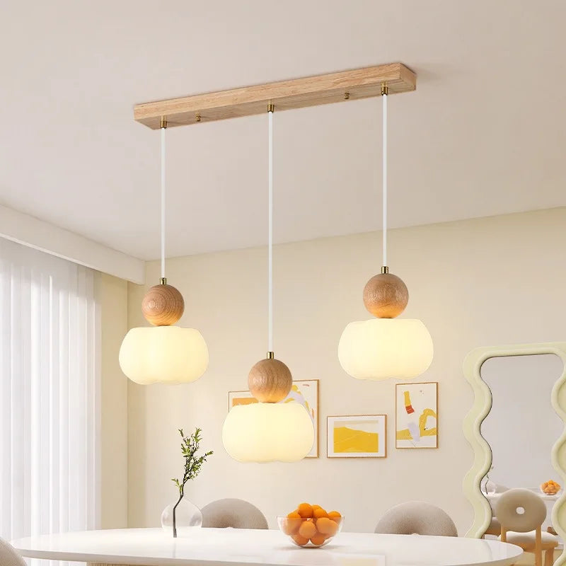 suspension en bois massif pour décoration intérieure moderne