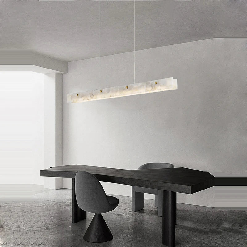 lustre en marbre acier inoxydable à led dimmable pour éclairage intérieur
