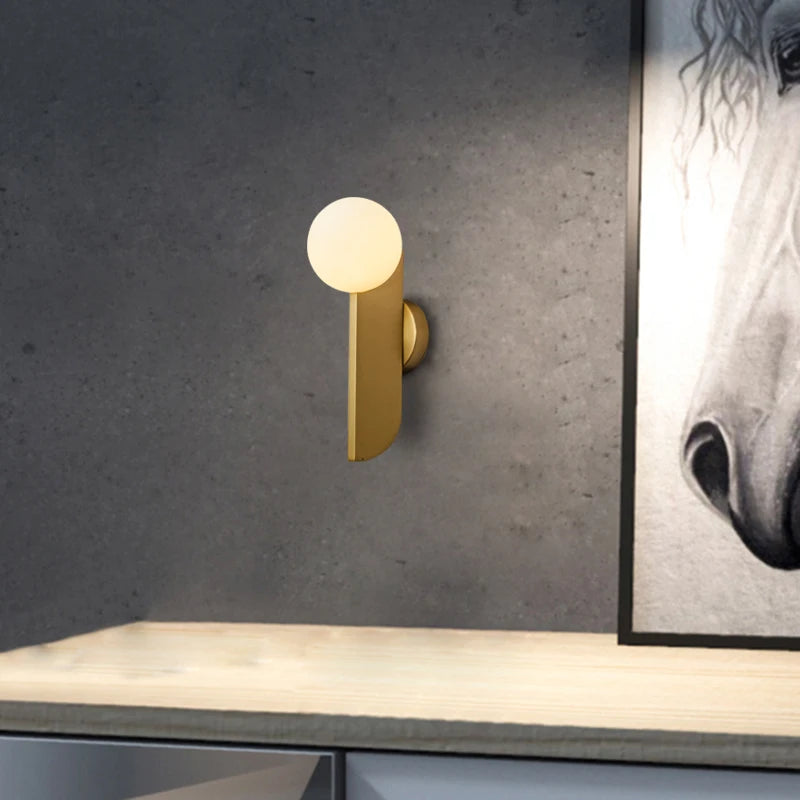 Applique murale LED en cuivre doré - vue 6 sur 7