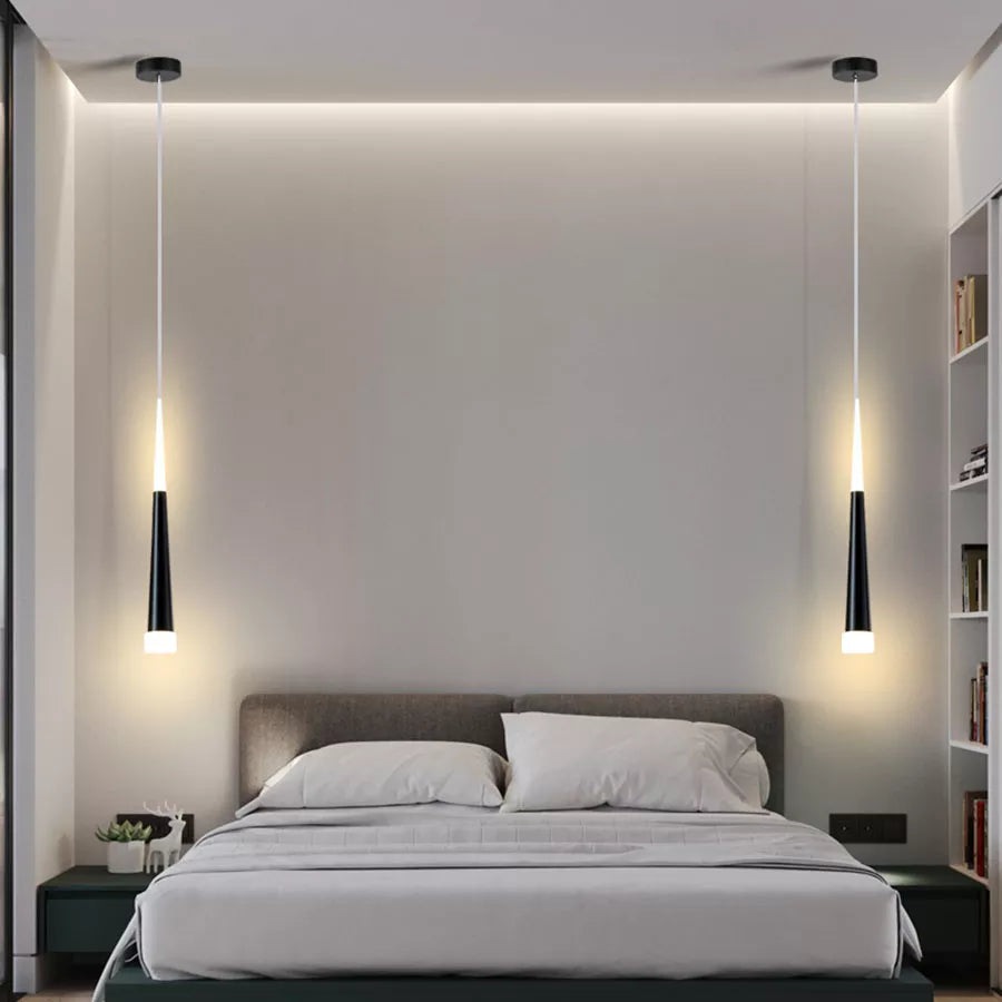 Thrisdar 7W cône Long Tube suspension LED lumière chambre chevet lampes suspendues boutique Bar café salle à manger cuisine suspension