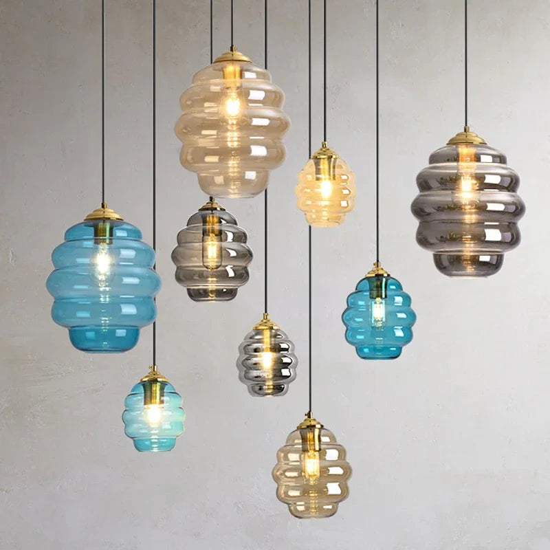 lustre moderne en verre pour cuisine et restaurant - vue 3 sur 15
