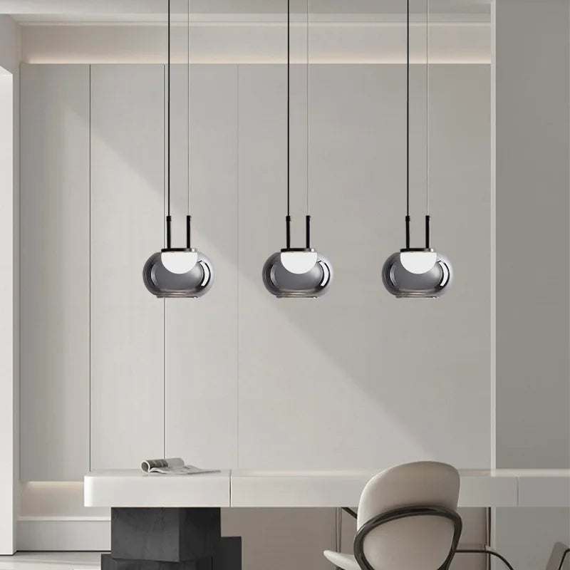 Suspension en verre gris fumé - vue 3 sur 9