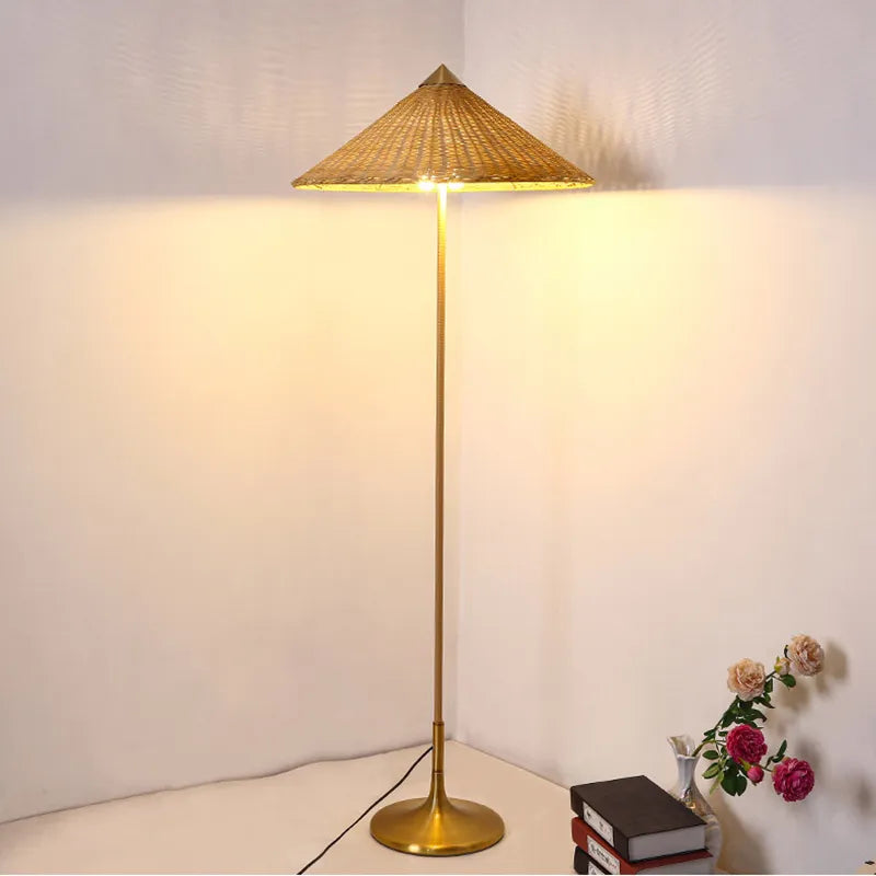 lampadaire wabi sabi rotin tynell led minimaliste salon