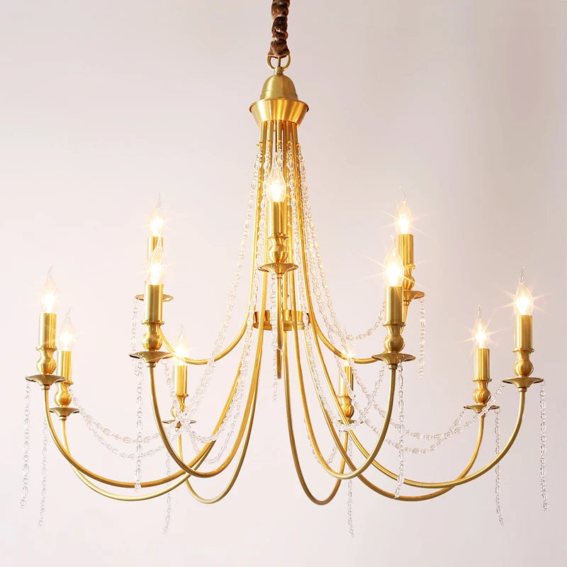 lustre en laiton moderne pour éclairage intérieur élégant - vue 9 sur 13
