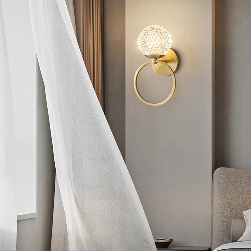 Applique murale design LED luxury en verre cristal Ball - vue 3 sur 6