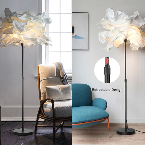lampadaire créatif en papier avec poteau rétractable pour hôtel