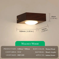 Walnut Wood Wall Light, Wabi-sabi Modern style, Wall Sconce lighting for Bedroom, Bedside, Living, Dining Room, Showcase
