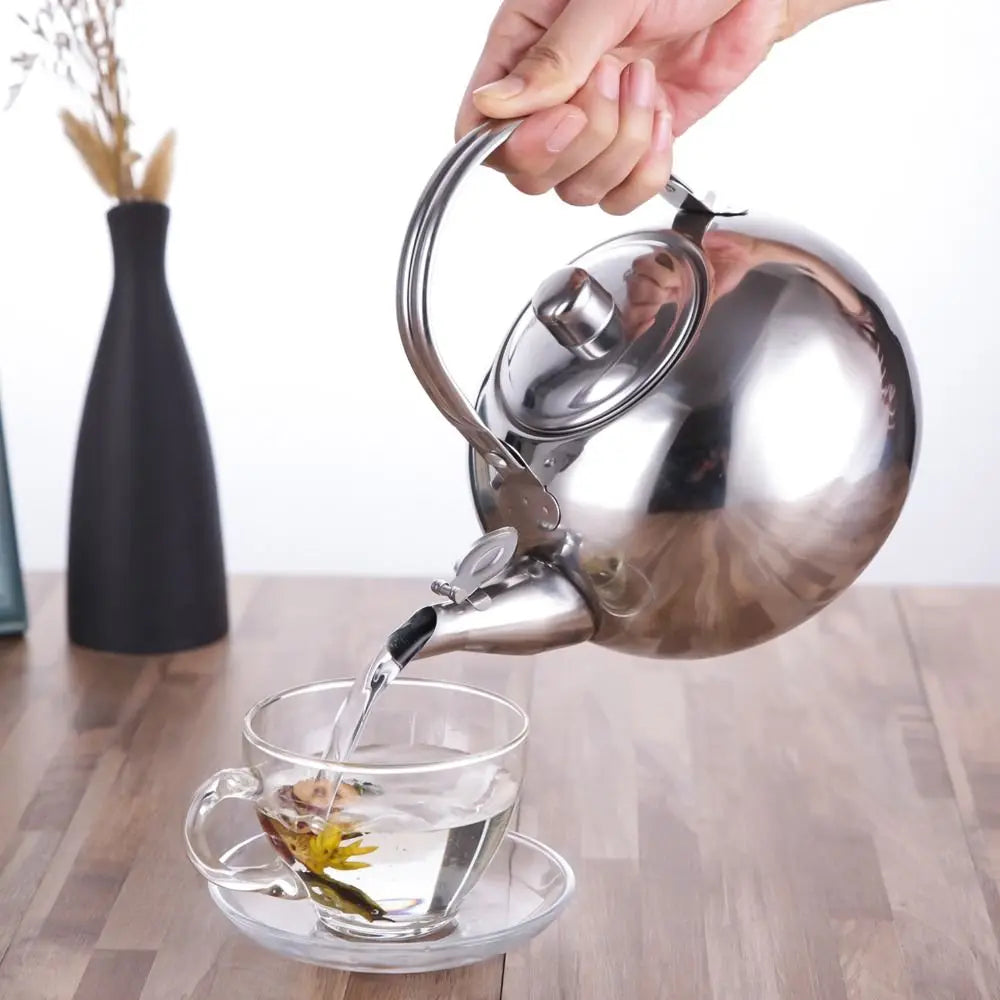 Bouilloire portable acier inox avec infuseur thé café
