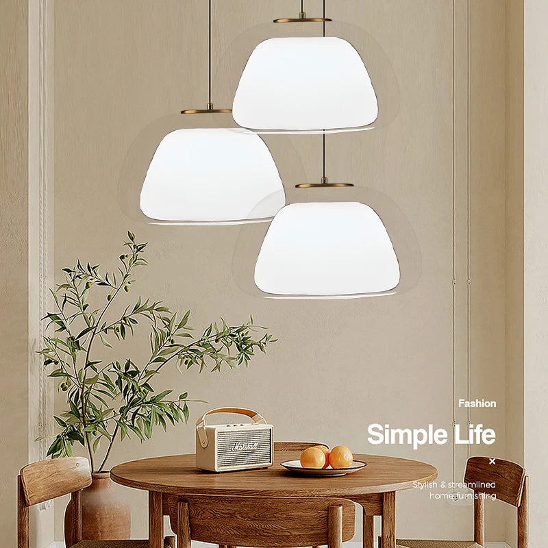 Lustre en verre LED de style nordique Simple - vue 4 sur 7