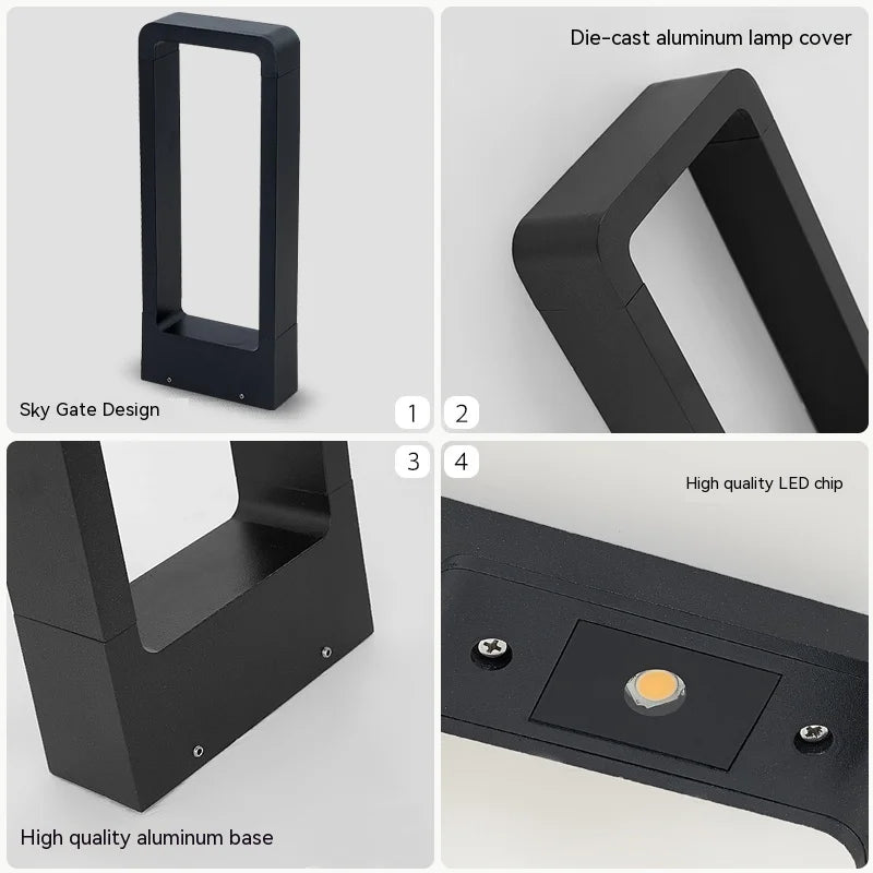 LED10W éclairage pelouse lampe extérieure étanche IP65 en alliage d'aluminium de Style chinois en forme d'arc parc Villa jardin paysage décoration - vue 7 sur 14
