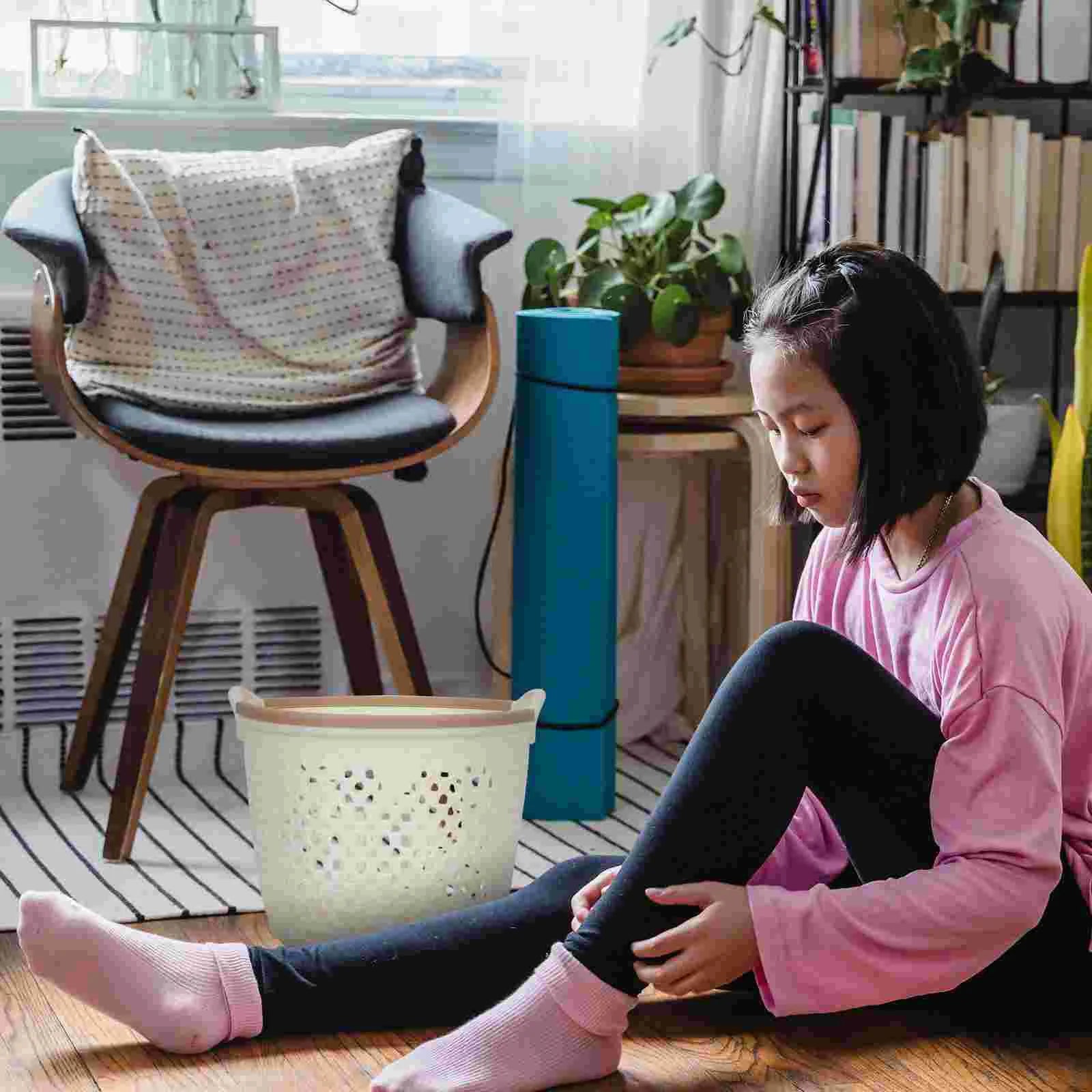 panier à linge portable pour rangement de couvertures et vêtements - vue 8 sur 7