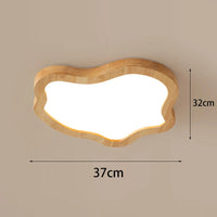 plafonnier moderne à leds avec grain de bois doré nordique