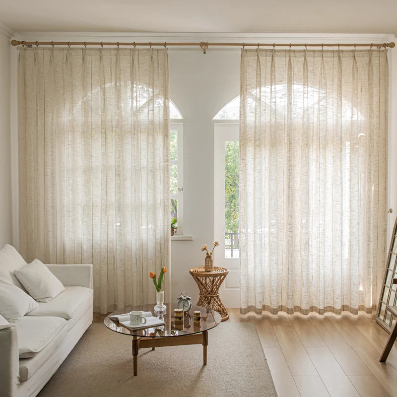Voilage rideau style japonais rayé pour salon chambre