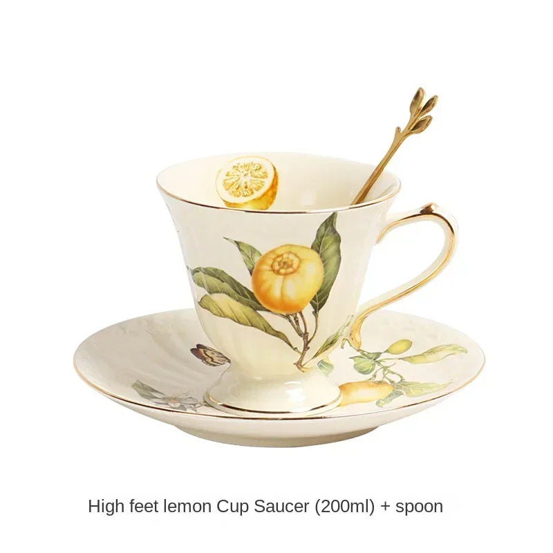 Assiette ceramique motif citron style europeen cuisine