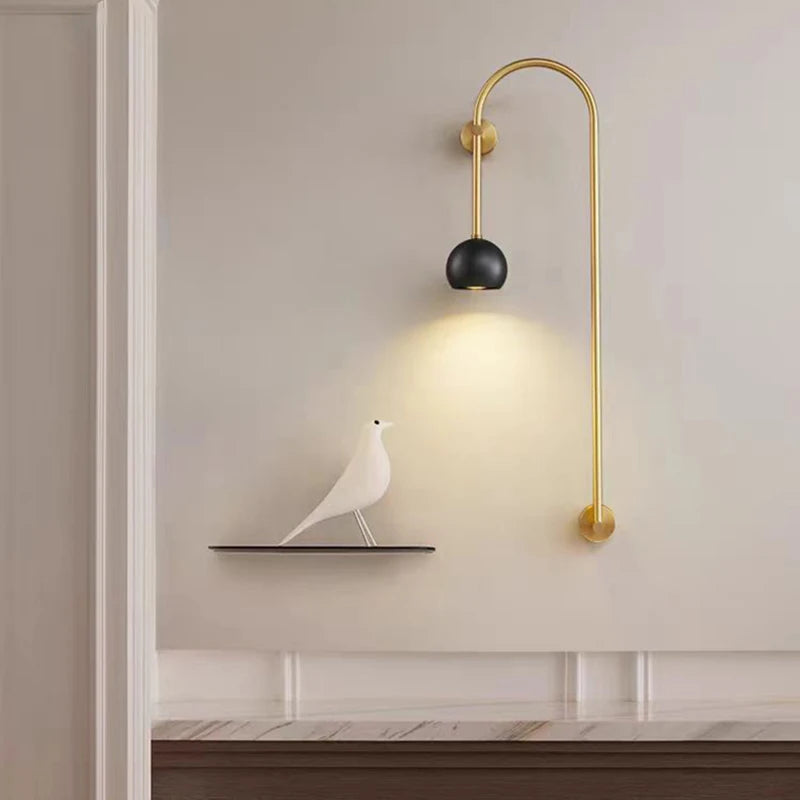 Art déco cuivre applique murale salon chambre Restaurant minimaliste applique lampe GU10 ampoule en laiton