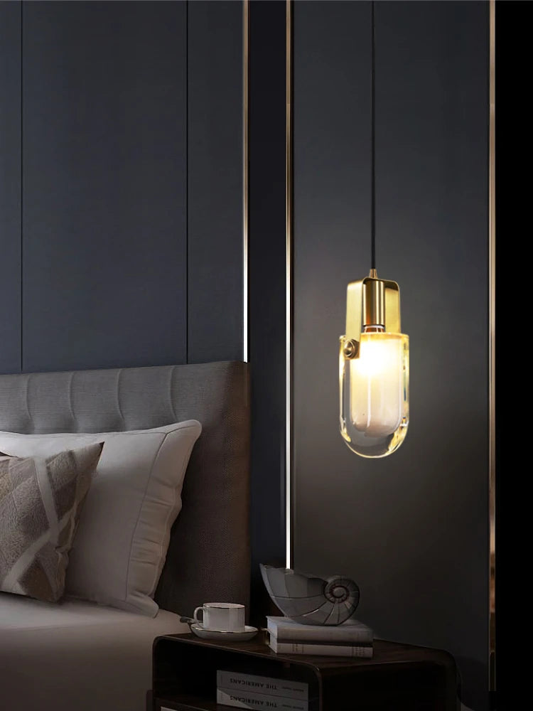 lustre en cristal cuivre design nordique pour intérieur élégant