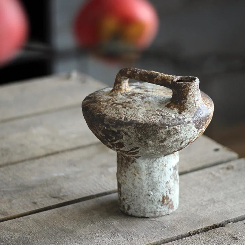 vase en céramique fait main style wabi-sabi pour fleurs séchées - vue 5 sur 7
