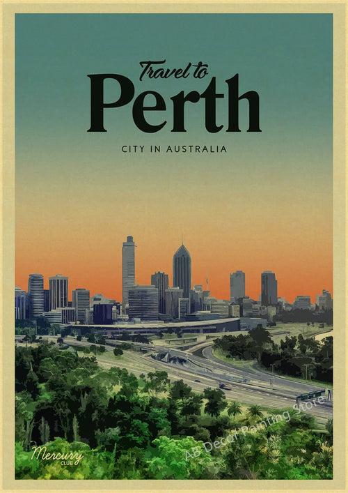 affiche vintage des destinations de voyage dans le monde