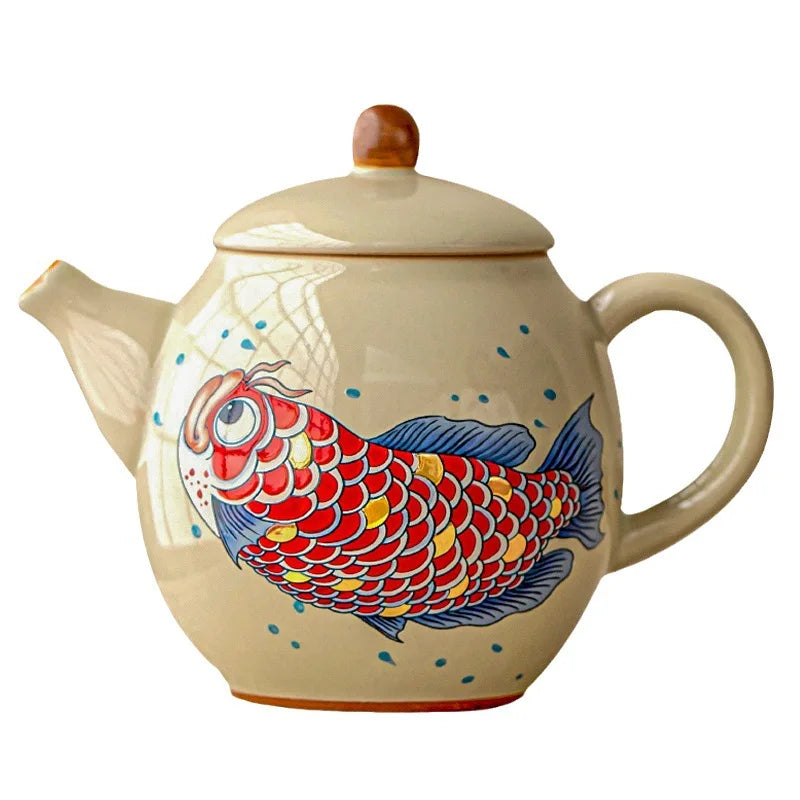 théière kung fu céramique arowana rétro tasse individuelle - vue 6 sur 6