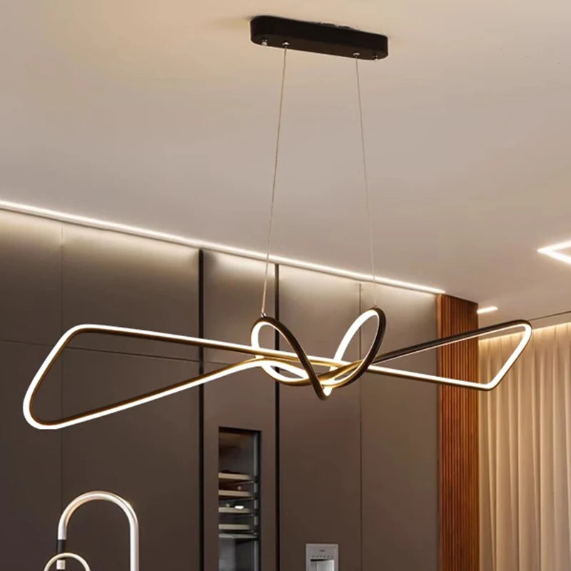 lustre moderne à led pour éclairage intérieur suspendu - vue 2 sur 8