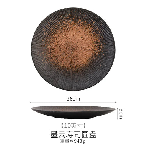 Assiette céramique style japonais rétro pour pâtes