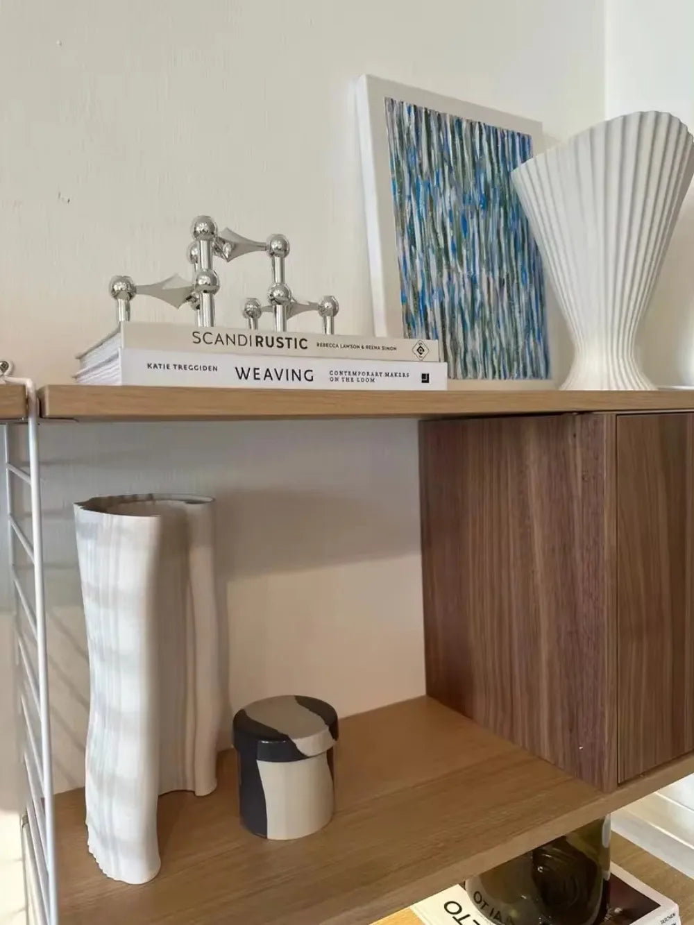 bougeoir en métal au design moléculaire pour décoration moderne - vue 5 sur 12