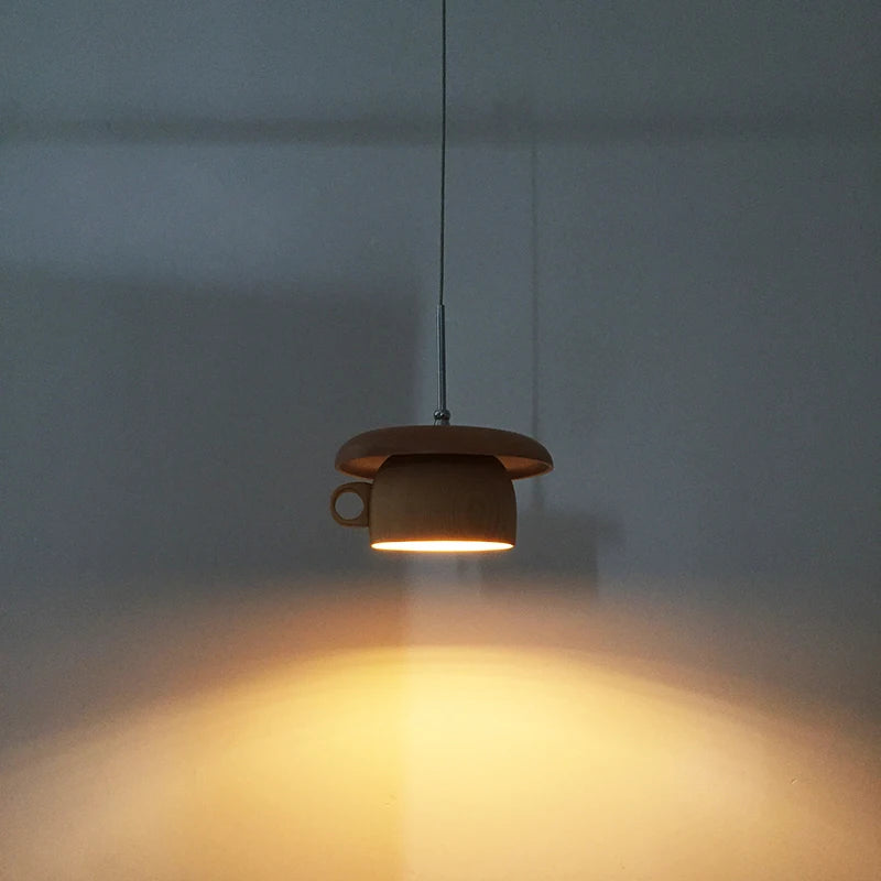 Creative bois tasse suspension moderne salle à manger suspension lampe cuisine luminaires éclairage intérieur décor à la maison Loft Luminaire - vue 5 sur 8