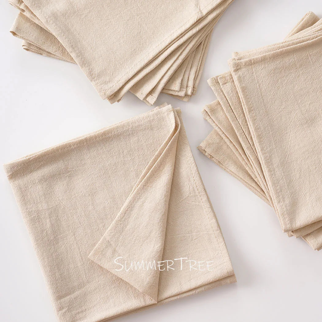 Serviette de table coton lavé style vintage 12 - vue 2 sur 7