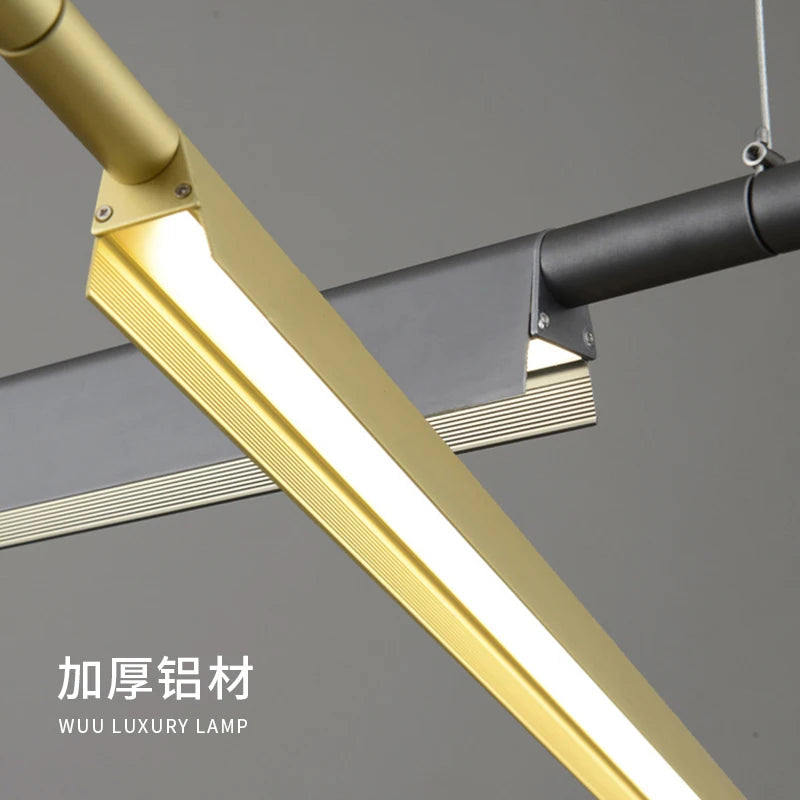 Suspension design scandinave linéaire compendium led longue - vue 7 sur 9